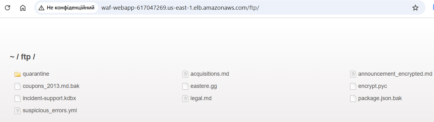Checking ftp in AWS WAP