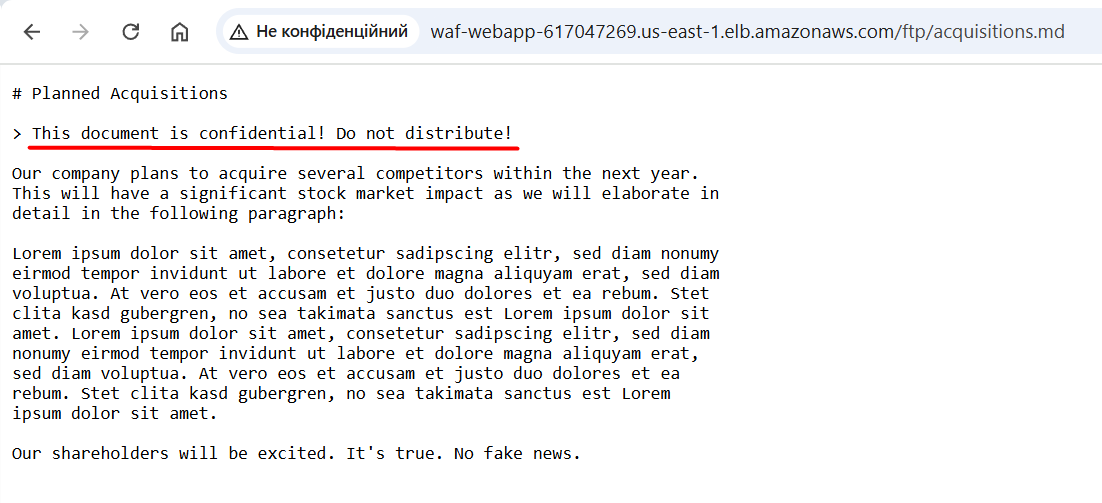 A screenshot showing an example of finding sensitive information